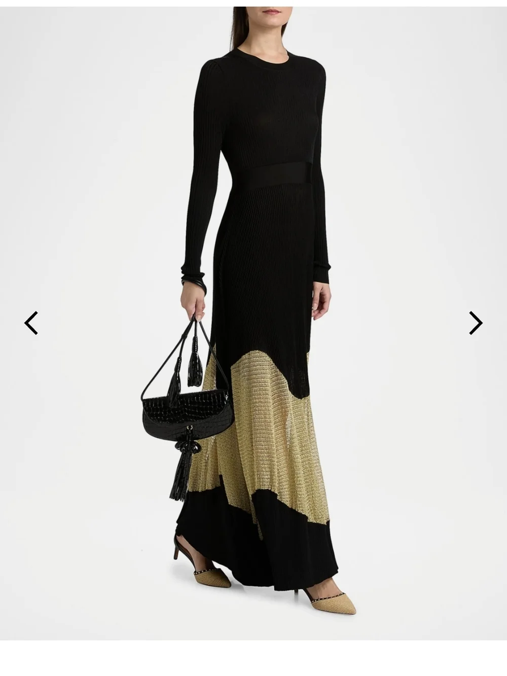 Ulla Johnson Roanne Black and Gold Maxi Dress - Picture 2 of 6